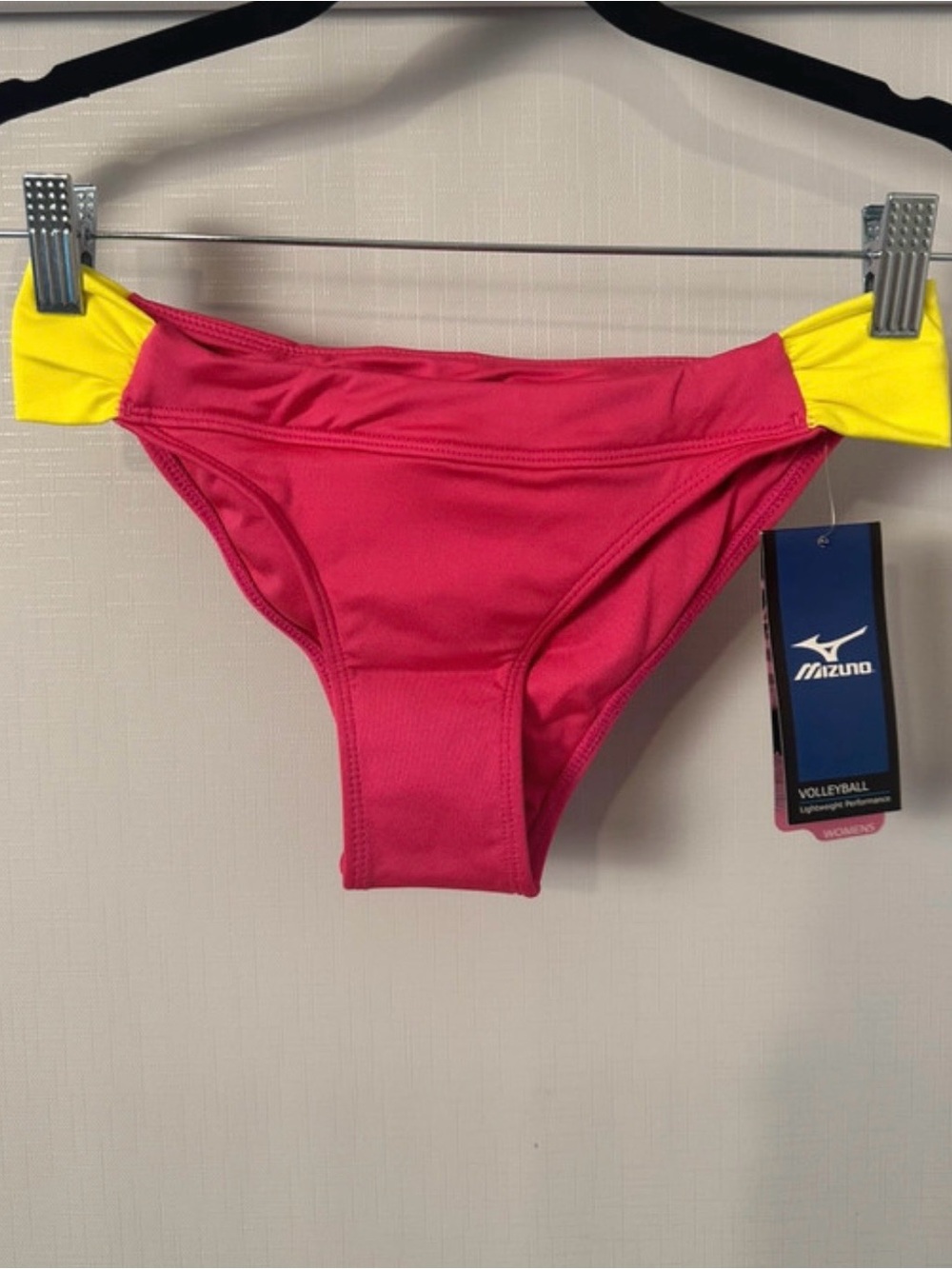 Mizuno Women's Yellow and Pink Beach Volleyball Performance Bikini Bottoms (NWT)